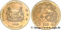 SINGAPOUR 10 Dollars année du dragon 2000  FDC