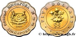 SINGAPORE 5 Dollars Orchidée Miss Joaquim 1997 Singapour