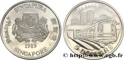 SINGAPORE 5 Dollars Proof Métro de Singapour 1989