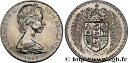 NEW ZEALAND 1 Dollar Elisabeth II / Emblème couronné entouré de fougères 1973 Canberra