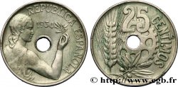 ESPAGNE 25 Centimos monnayage républicain 1934