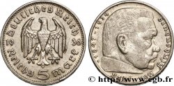 GERMANY 5 Reichsmark Maréchal Paul von Hindenburg 1936 Karlsruhe - G