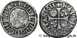 SPAIN - KINGDOM OF SPAIN - PHILIP III 1/2 Real 1611 Barcelone