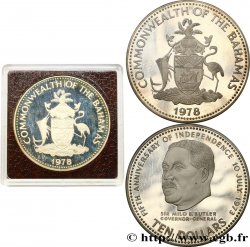 BAHAMAS 10 Dollars Proof 5e Anniversaire de l’indépendance 1978