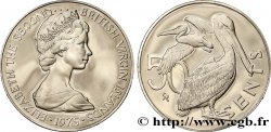 BRITISH VIRGIN ISLANDS 50 Cents Proof Elisabeth II / pélicans bruns 1975 Franklin Mint