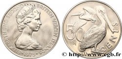 BRITISH VIRGIN ISLANDS 50 Cents Proof Elisabeth II / pélicans bruns 1975 Franklin Mint