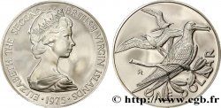 BRITISH VIRGIN ISLANDS 1 Dollar Proof Elisabeth II / Frégates superbes (oiseaux) 1975 Franklin Mint
