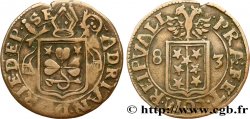 SUISSE - CANTON DU VALAIS 1/2 Batzen canton de Sitten frappe au nom du prince évêque Adrien V von Riedmatten 1683