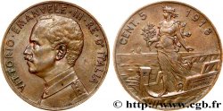 ITALY 5 Centesimi Victor Emmanuel III 1918 Rome