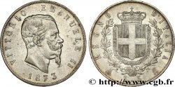 ITALIE 5 Lire Victor Emmanuel II 1873 Milan