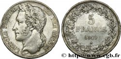 BELGIUM 5 Francs Léopold Ier tête laurée 1849