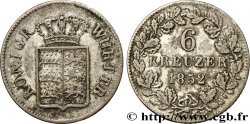 GERMANIA - WÜRTEMBERG 6 Kreuzer Royaume du Würtemberg 1852 Stuttgart