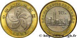 REPUBBLICA POPOLARE CINESE 10 Yuan Retour de Hong Kong à la Chine : fleur stylisée / vue de la ville 1997 Shenyang