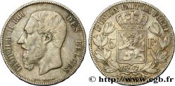 BELGIUM 5 Francs Léopold II 1873