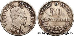 ITALIE 50 Centesimi Victor Emmanuel II 1863 Naples