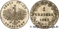 GERMANY - FRANKFURT FREE CITY 1 Kreuzer Ville libre de Francfort :  aigle 1853 Francfort