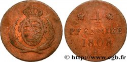 ALEMANIA - SAJONIA 4 Pfennige Royaume de Saxe armes couronnées 1808 Dresde