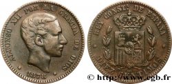 ESPAGNE 10 Centimos Alphonse XII 1878 Oeschger Mesdach & CO