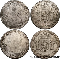 PERU Lot de 2 pièces de 2 Reales Charles IIII n.d. Lima