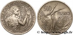 ZENTRALAFRIKANISCHE LÄNDER 500 Francs femme / antilope lettre ‘D’ Gabon 1976 Paris