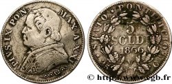 VATICAN ET ÉTATS PONTIFICAUX 5 Soldi Pie IX an XXI 1866 Rome