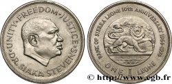 SIERRA LEONE 1 Leone 10e anniversaire de la Banque centrale de Sierra Leone 1974 