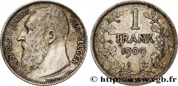 BELGIEN 1 Franc Léopold II légende flamande variété sans point dans la signature 1909 