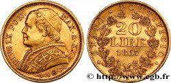 VATICAN AND PAPAL STATES 20 Lire Pie IX an XXI 1867 Rome