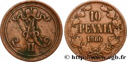 FINLAND 10 Pennia monogramme Alexandre II 1866 