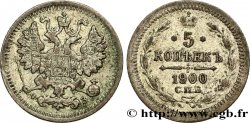 RUSSIA 5 Kopecks aigle bicéphale 1900 Saint-Petersbourg