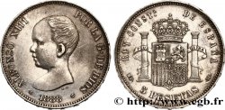 ESPAGNE 5 Pesetas Alphonse XIII 1er type 1888 Madrid