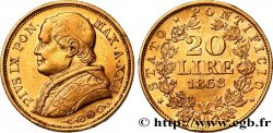 VATICAN ET ÉTATS PONTIFICAUX 20 Lire Pie IX an XXII 1868 Rome