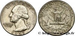 ÉTATS-UNIS D AMÉRIQUE 1/4 Dollar Georges Washington 1957 Denver - D