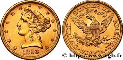 ÉTATS-UNIS D AMÉRIQUE 5 Dollars Liberty 1893 Philadelphie