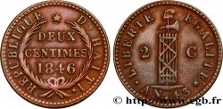 HAÏTI 2 Centimes faisceau, an 43 1846