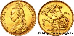 ROYAUME-UNI 2 Livres Victoria “buste du jubilé” 1887 Londres