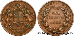 BRITISH INDIA 1/4 Anna East India Company 1835 Calcutta