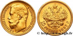 RUSSIE - NICOLAS II 15 Roubles 1897 Saint-Petersbourg TTB+
