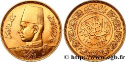 ÉGYPTE - ROYAUME D ÉGYPTE - FAROUK 100 Piastres or jaune, pour le mariage de Farouk AH 1357 1938  SPL
