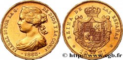 ESPAGNE - ROYAUME D ESPAGNE - ISABELLE II 10 Escudos 1868 Madrid SUP