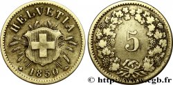 SWITZERLAND 5 Centimes (Rappen) croix suisse 1850 Strasbourg - BB