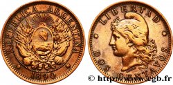 ARGENTINA 2 Centavos emblème / “Liberté” 1890