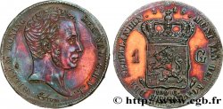 ROYAUME DES PAYS-BAS - GUILLAUME Ier Essai en bronze de la 1 Gulden 1818 Utrecht