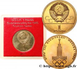 RUSSIE - URSS 1 Rouble URSS J.O. de Moscou 1980, logo de jeux 1977 
