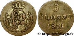 POLONIA 5 Groszy Grand Duché de Varsovie, armes de Saxe et de Pologne IB 1811 Varsovie
