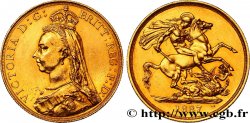 ROYAUME-UNI 2 Pounds (2 Livres) Victoria “buste du jubilé” 1887 Londres SUP/TTB+