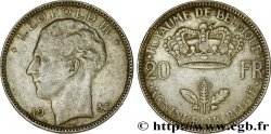 BELGIUM 20 Francs Léopold III position A 1935