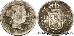PHILIPPINES 10 Centimos de Peso Isabelle II 1867 Manille
