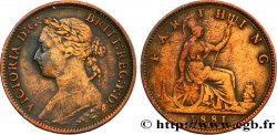REGNO UNITO 1 Farthing Victoria “Bun Head” 1881 Heaton