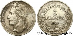 BELGIQUE 5 Francs Léopold Ier tête laurée 1849